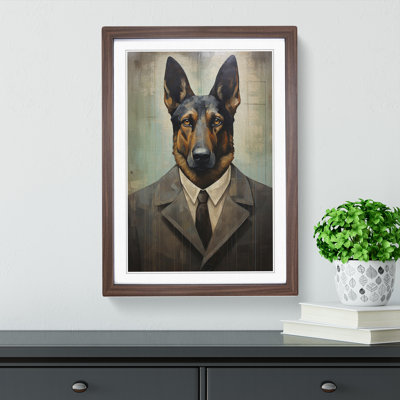 German Shepherd Dadaism - Framed Print