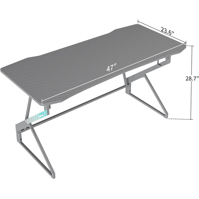 Kymorah Steel Computer Desk, 28.7" H x 47" W x 23.6" D, Gray