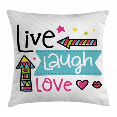 Live Laugh Love Indoor / Outdoor 26"" Throw Pillow Cover -  Ambesonne, min_35818_26x26