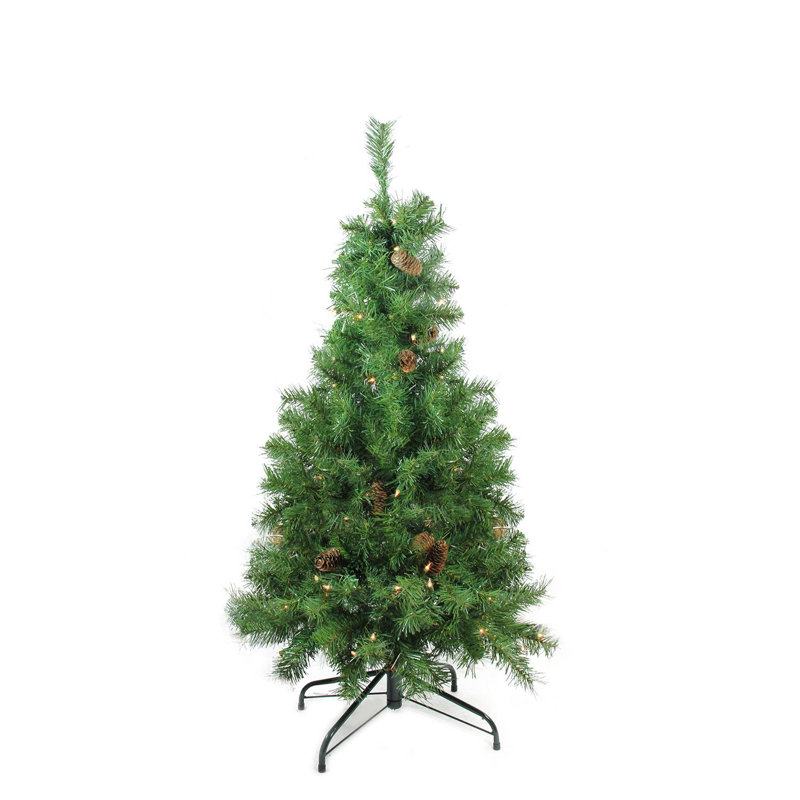 Sapin de Noël artificiel entièrement éclairé Dakota rouge de 4 pi x 30 po-lumières claires