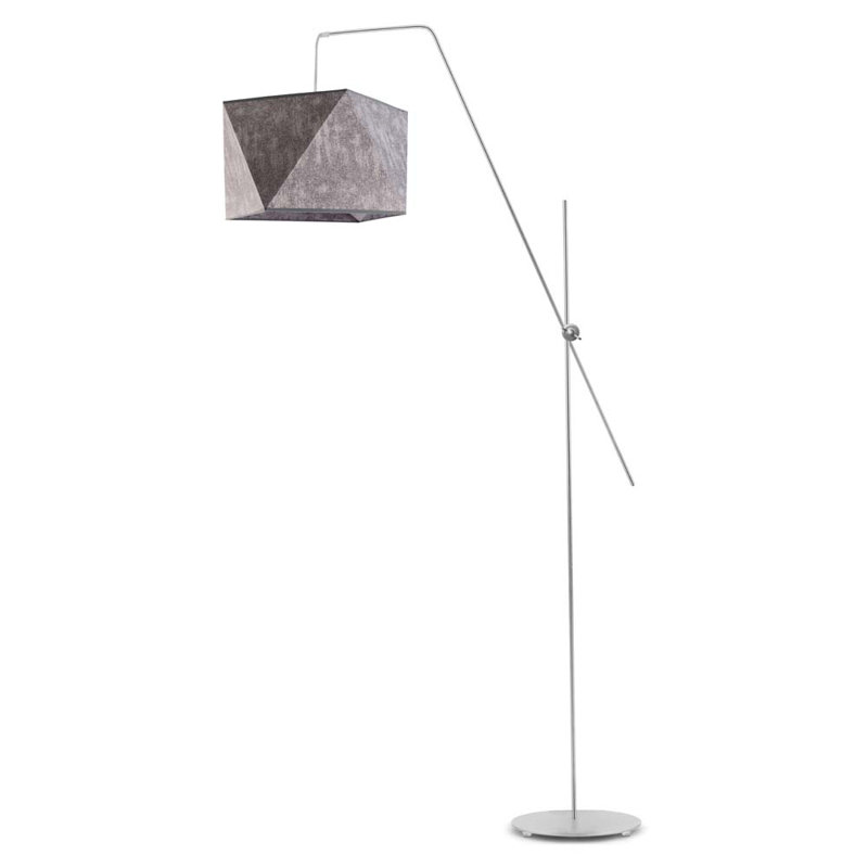 Ayash 176 H cm Task Floor Lamp, Grey Melange Concrete, Silver