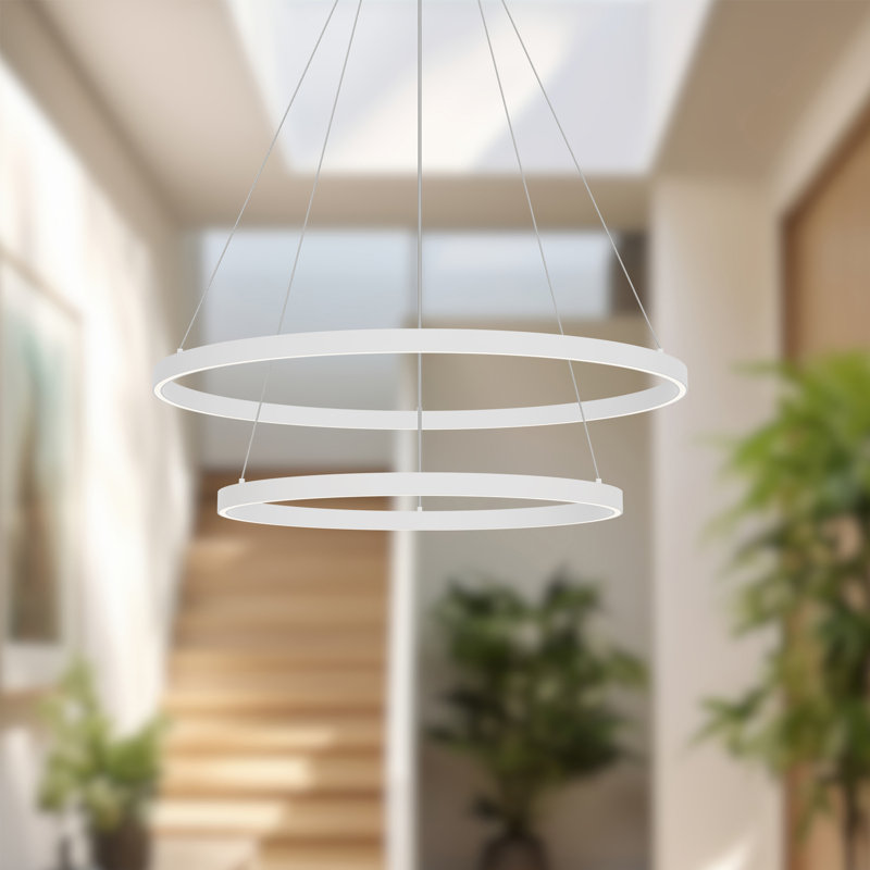Cerchio 2 - Light LED Chandelier, 1.38" H x 23.63" W x 23.63" D, Black