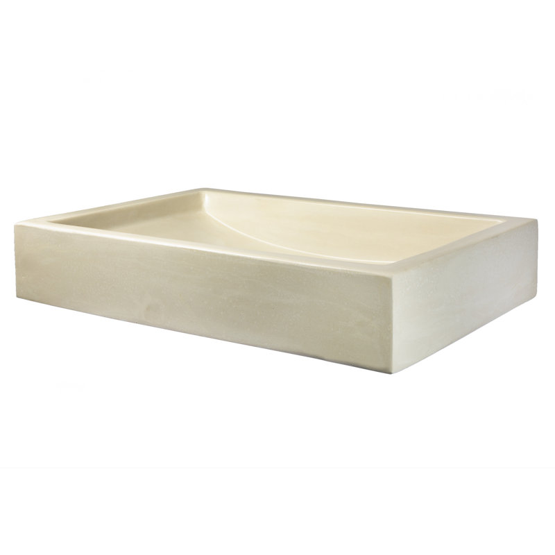 Eden Bath 15'' Concrete Rectangular Bathroom Sink, Cream