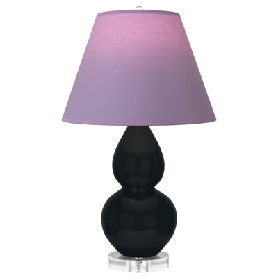 Small Double Gourd Accent Lamp - Sangria, Deep Patina Bronze - Lavender, Plum Shade