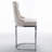 Velvet Upholstered Metal Bar Stools Set with Tufted Back and Nailedhead Trim-1587019554