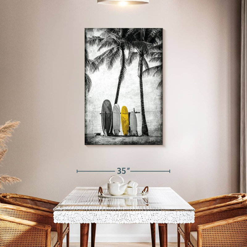 Planche de surf pop sur toile, H 45 po x l 30 po x P 1,25 po