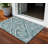 3' X 5' Teal Blue Aqua And Gray Geometric Washable Indoor Outdoor Area Rug