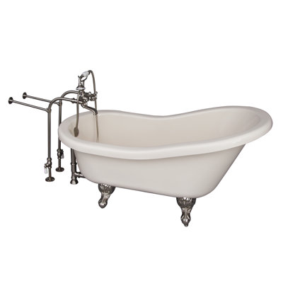 60 " L x 30 " W Freestanding and Mounting / Installation Required Soaking Acrylic Bathtub with Faucet