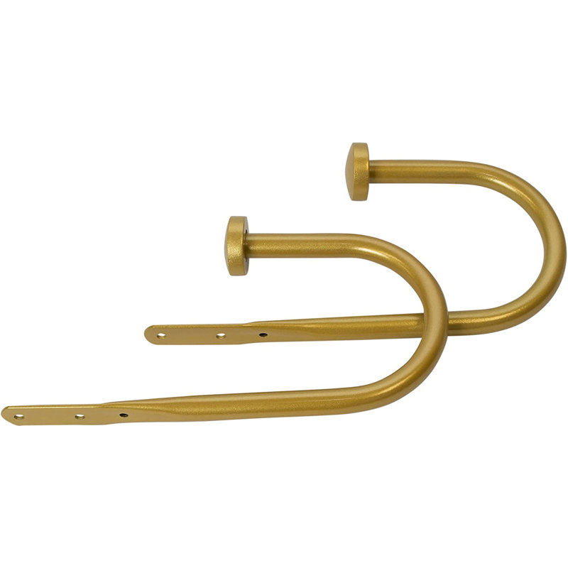 Meriville Decorative End Cap Window Curtain Holdbacks for Draperies, Gold