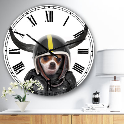Petit chien avec Attitude - grande horloge murale moderne