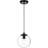 Luminaire suspendu sphérique réglable, design rétro moderne avec abat-jour en verre transparent, luminaire de plafond câblé, homologué ETL