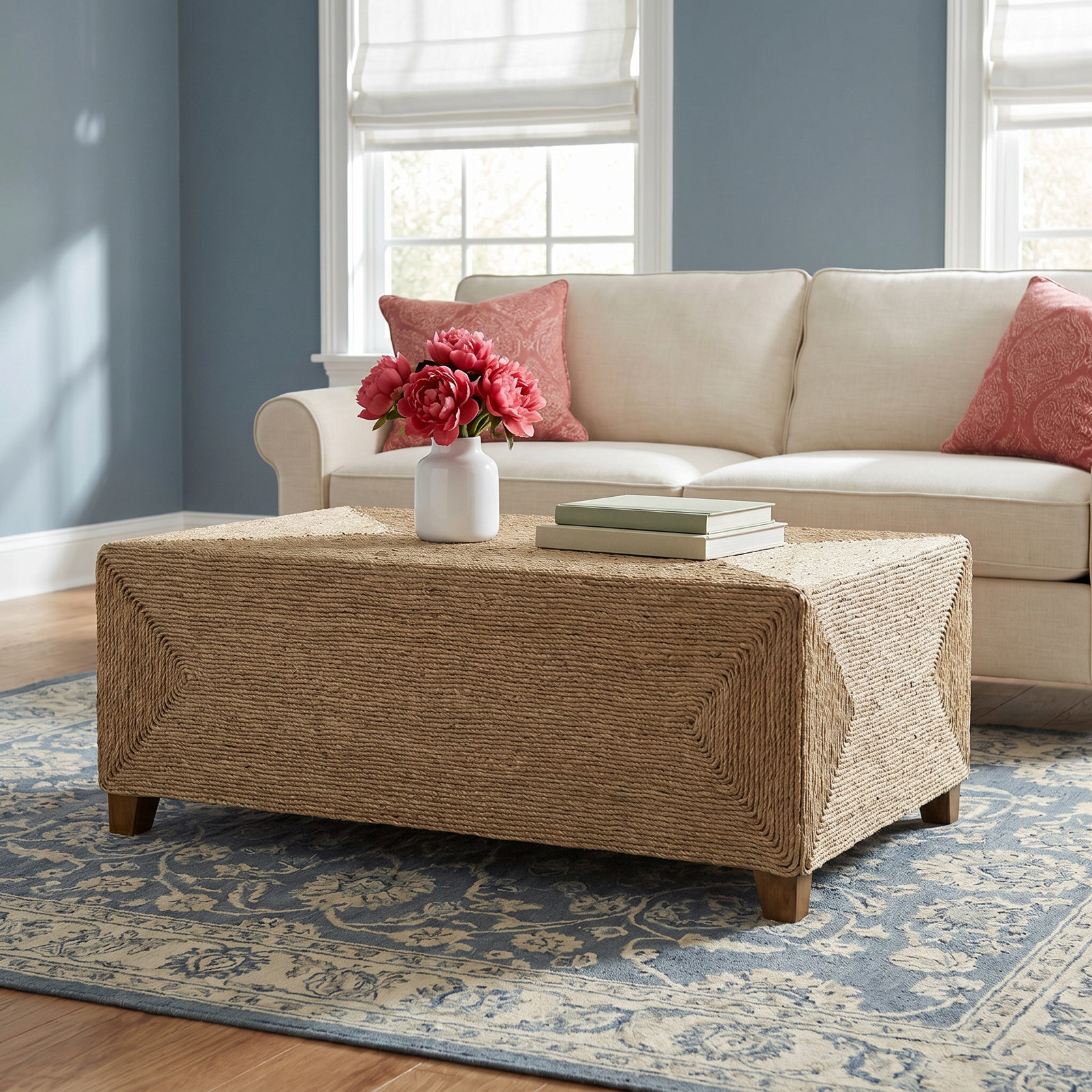 Evana 48" Woven Coffee Table