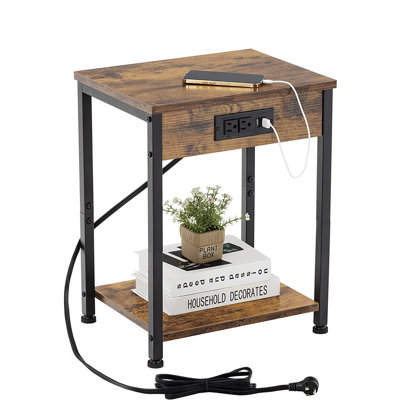 End Table and Built-In Outlets
