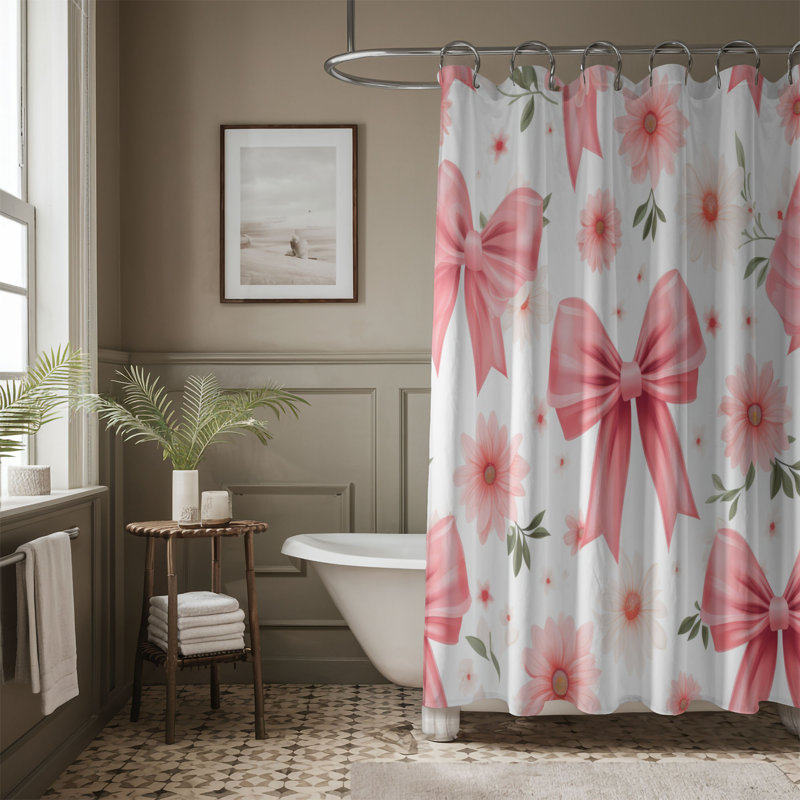 Blooming Bows - Rideau de douche Premium, H 74 po x l 71 po