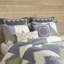 Élégante literie imprimée double / grand - housse de couette en coton avec revers uni et fermeture à boutons 2 taies décoratives 3 pièces