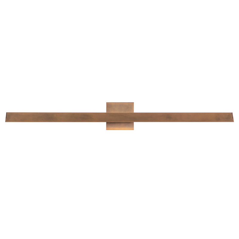 Galleria 15-in Brass dimmable LED Wall Sconce, Antique Brass, 37-in