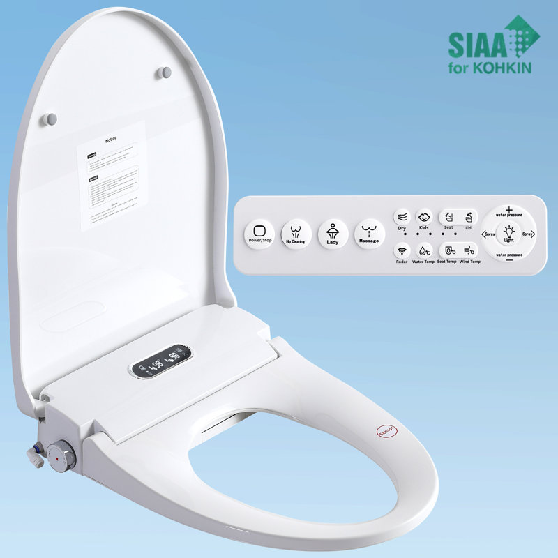 Electronic Bidet Toilet Seat with Instantaneous Water Heating, PREMIST and EWATER+ Wand Cleaning, Elongated Toilet Bidet