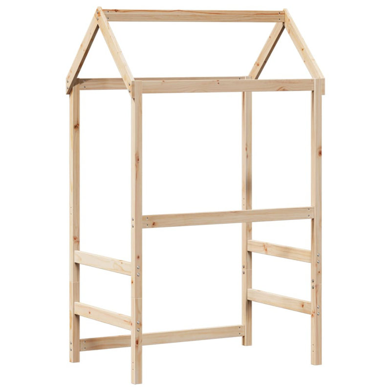 Kids' Bed Roof 118X70x176.5 Cm Solid Wood Pine, Brown, 176.5cm H x 98cm L x 70cm W