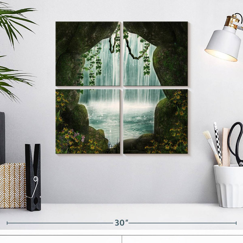 Grotte cascade, H 18 po x l 18 po