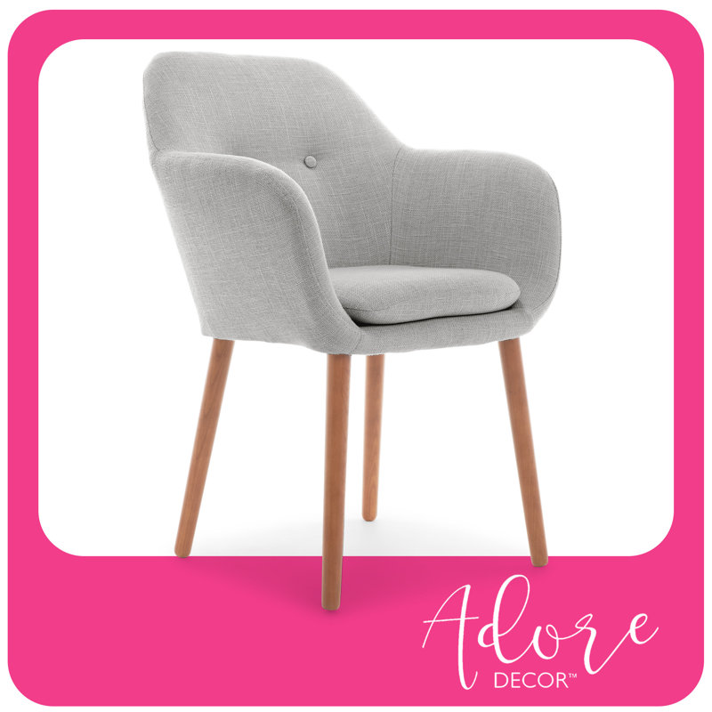 Adore Decor Roux Mid-Century Accent Chair for Home Office or Living Room, Gray