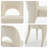Set of 2 Chenille Dining Chairs with Hollow-Out Backrest-468354788