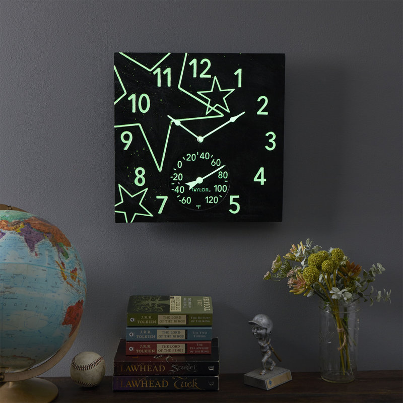 Horloge murale 14 po en résine de polyester avec thermomètre Taylor