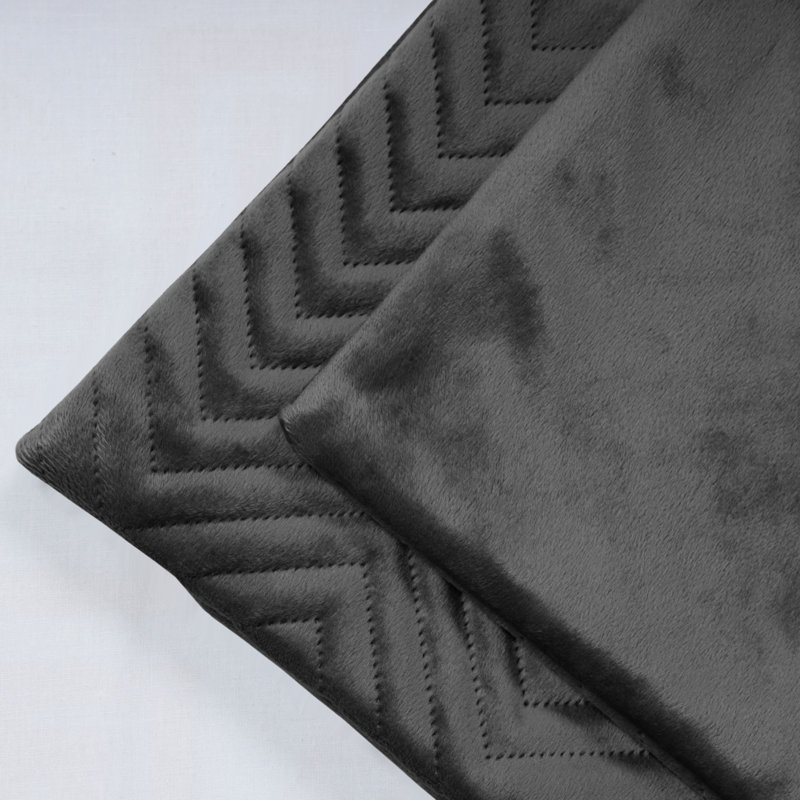 Embossed Quilted Pattern Velvet Cushion Cover (Set of 4), Black