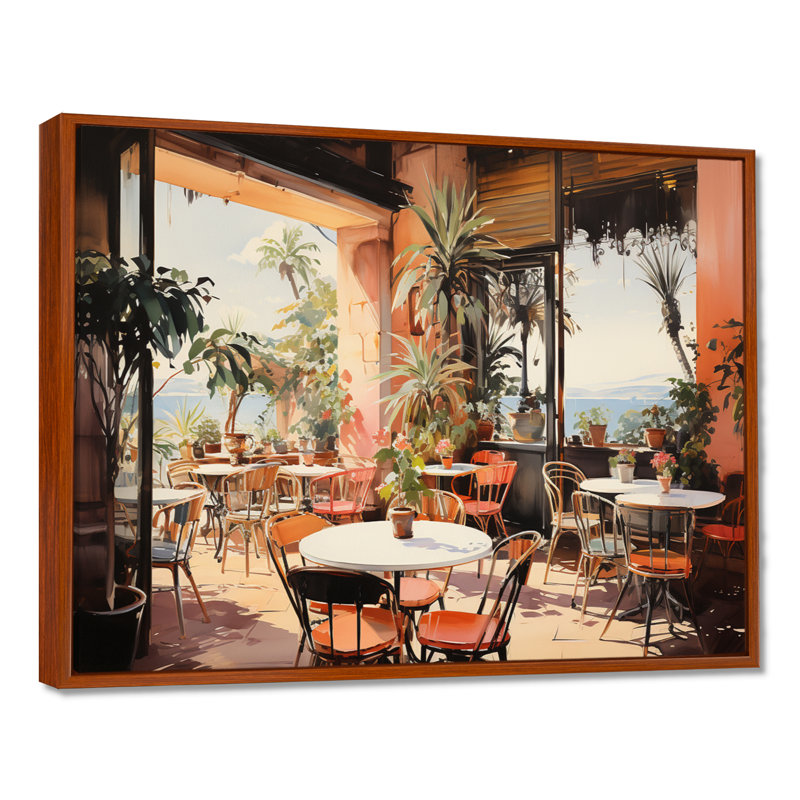 La Dolce, côte italienne VI - Italie, art mural, H 24 po x l 32 po x P 1 po, Cadre flottant brun