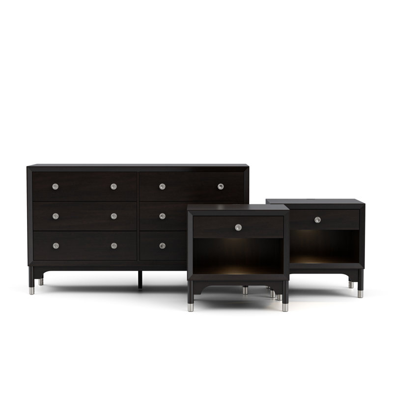 Ensemble de tables de chevet et commode 3 pièces Oberlander