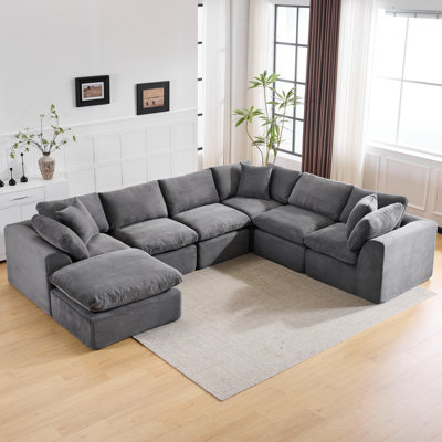 Canapé modulaire surdimensionné à 7 places avec canapé en U et repose-pieds