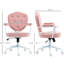 Mignon fauteuil de bureau rose avec tissu moelleux et molleton d'ours, siège de meuble-lavabo réglable