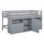 Lit mezzanine simple avec 4 tiroirs, sous l'armoire et les tablettes