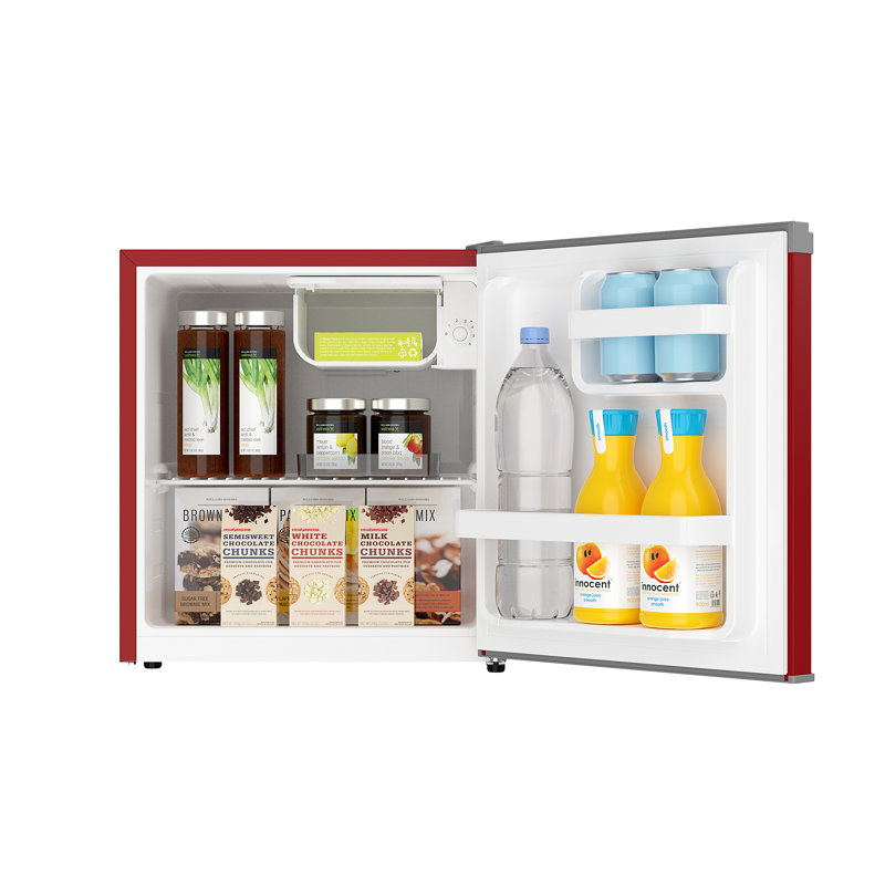 FRIGIDAIRE 1.6 Cu. Ft. Compact Fridge with Chiller, Countertop Fridge (Black), Red