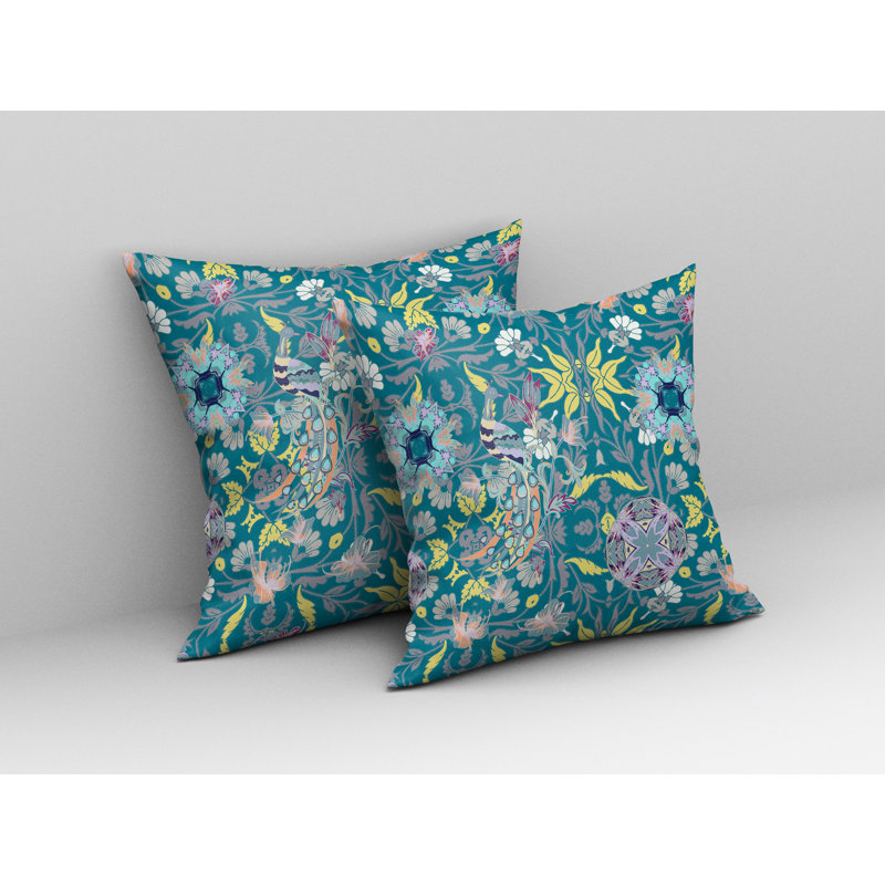 Amaretto Reversible Throw Pillow, 26"x26", Green/Yellow