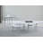 Calise Round End Table in White and Chrome