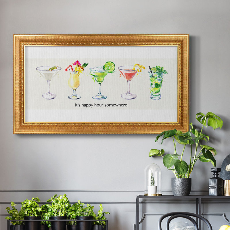 Happy Hour Cocktail - Reproduction de photo sur toile, H 25 po x l 45 po x P 2,5 po