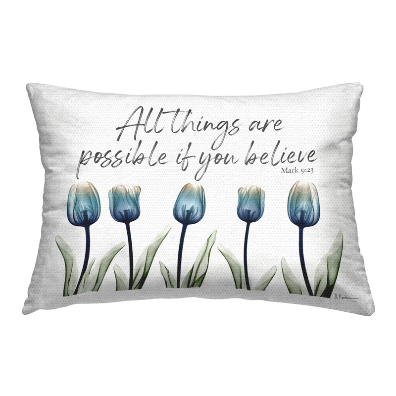 Coussin décoratif d'extérieur All Things possible Tulips Print par Albert Koetsier