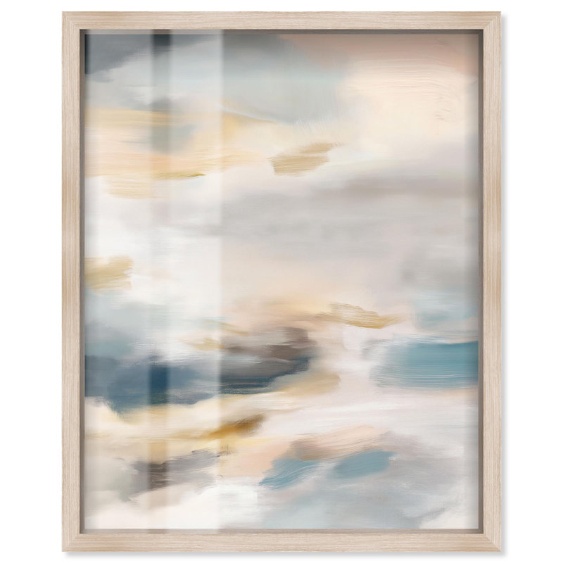 «Gilded Gorge I Shadowbox Print» par Art Remedy, H 21 po x l 17 po, Crème, crème