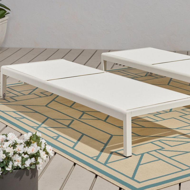 Chaise longue inclinable d'extérieur Cape Coral KD, Blanc