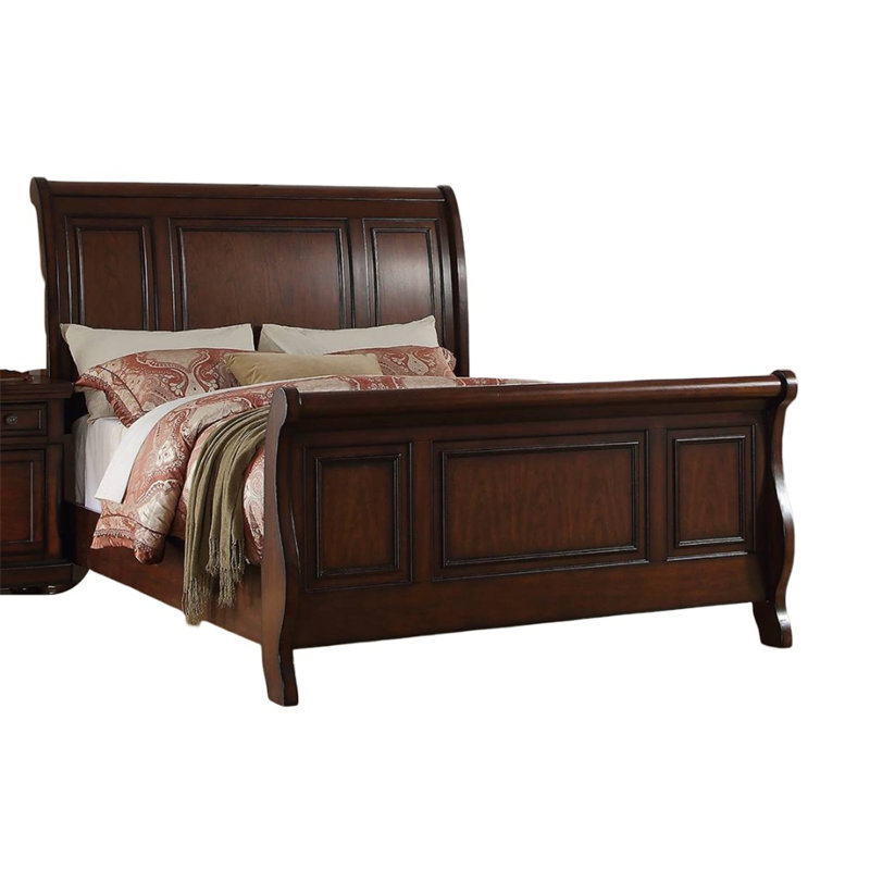 Mobilier de chambre à coucher à tête de lit et pied de lit de style traditionnel 1pc Bed, Grand lit