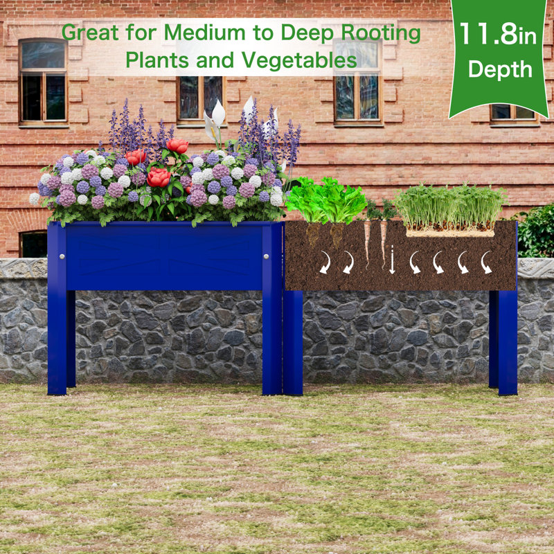 Elevated Garden Planter Box - Indoor/Outdoor Use, Blue