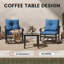 Ensemble de conversation de luxe en métal doré antique pour l'extérieur, meubles de patio à assise profonde avec 2 chaises berçantes pivotantes à 360 °, meubles de terrasse pour cour arrière toutes saisons-1284504185