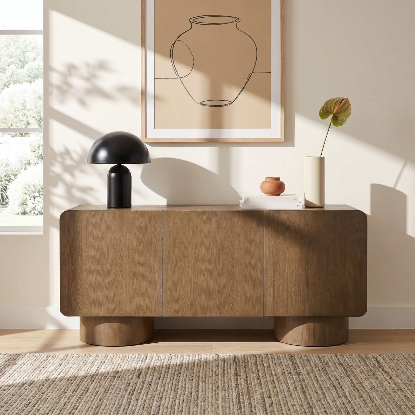 68'' 3-Door Sideboard, Brown