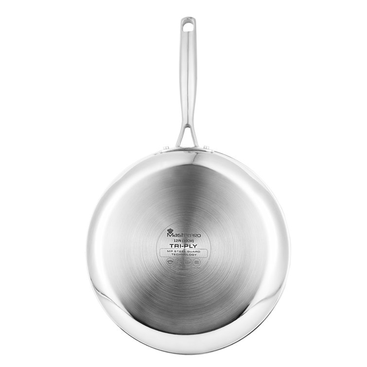 MasterPRO Giro by 3 qt Triply Clad Covered Saute Pan w/ Etched Non Stick Interior & Vented Glass Lid MPUS10163-STSMS