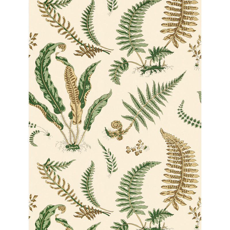 Elsie De Wolfe Wallcovering, Green/White