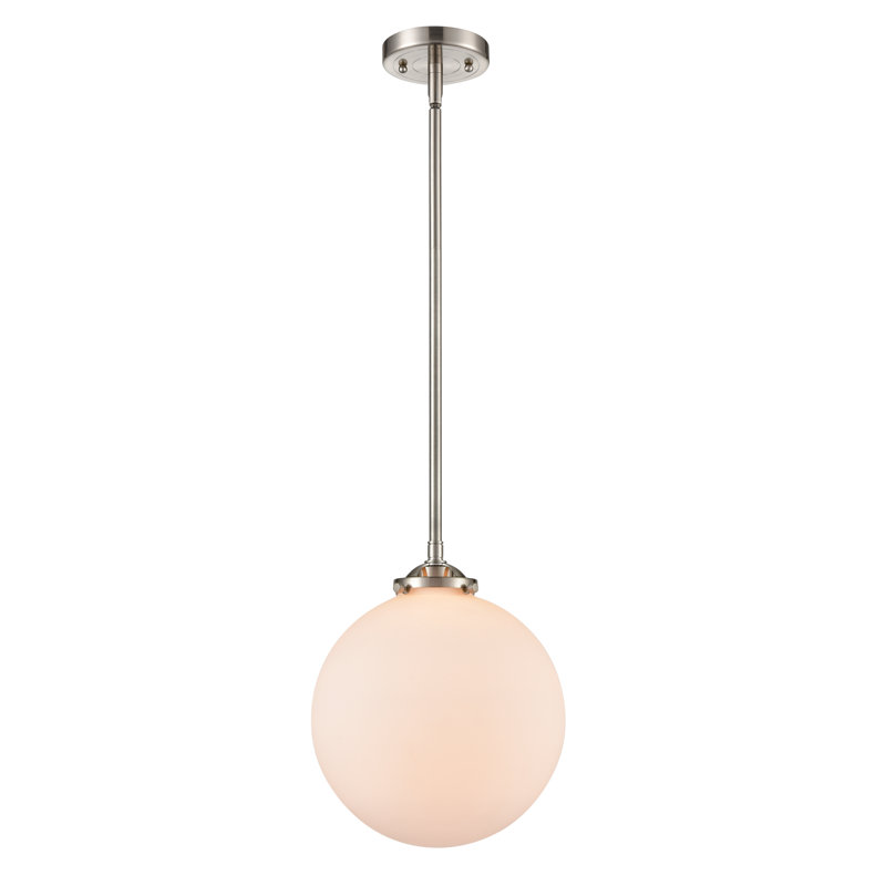 Clementina 1 - Light Single Pendant, Matte White, No Bulb Included, Brushed Satin Nickel