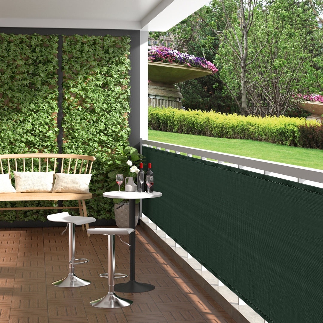 Privacy Netting 1.2x6m HDPE Garden Screening Balcony Privacy Screen Sunshade Weatherproof, Windbreak Net Fence with Cable Ties, Green