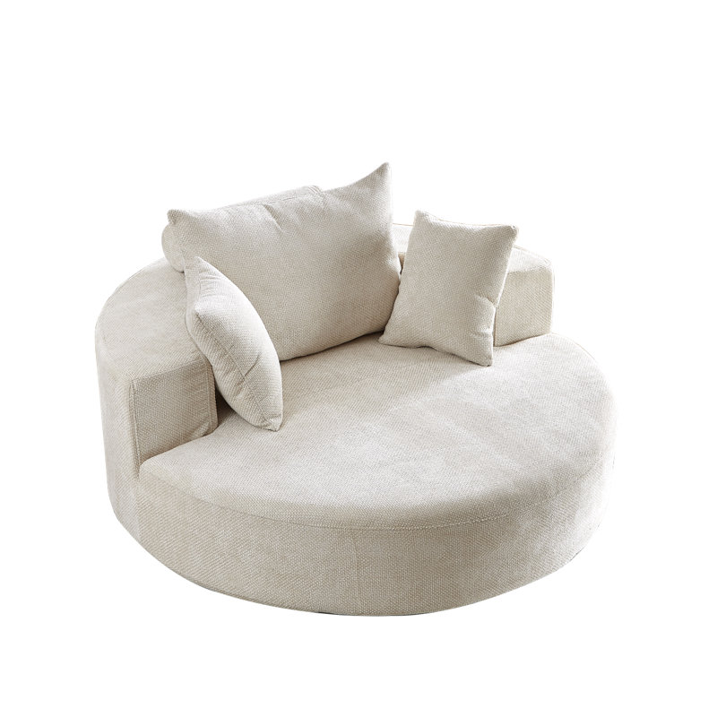Chaise pivotante 55 po en mousse de chenille simple, canapé-lit moelleux moderne, chaise pivotante à 360 degrés pour le salon, la chambre à coucher, le salon et la salle de projection