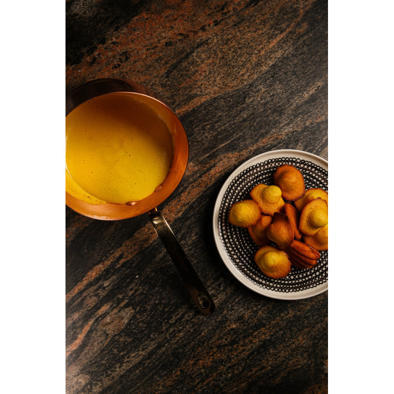 Zabaglione en cuivre avec poignées en laiton, 1,89 pte