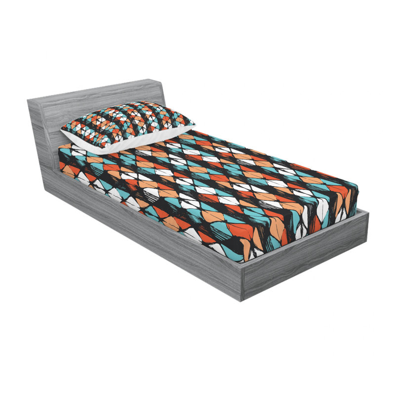 Microfiber Ikat Sheet Set, Twin Sheet Set with Fitted Sheet